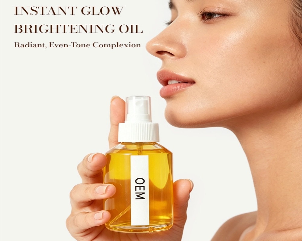 Bottled skin-brightening essential oil