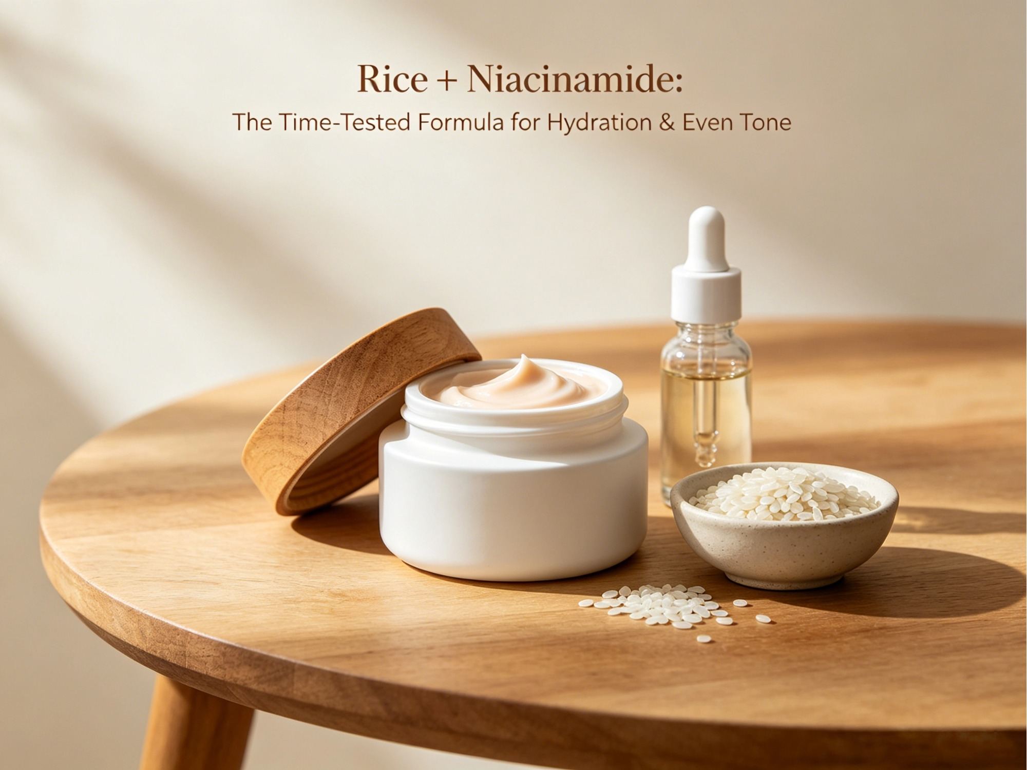 Arroz + Niacinamida: A fórmula consagrada para hidratação e uniformização do tom da pele