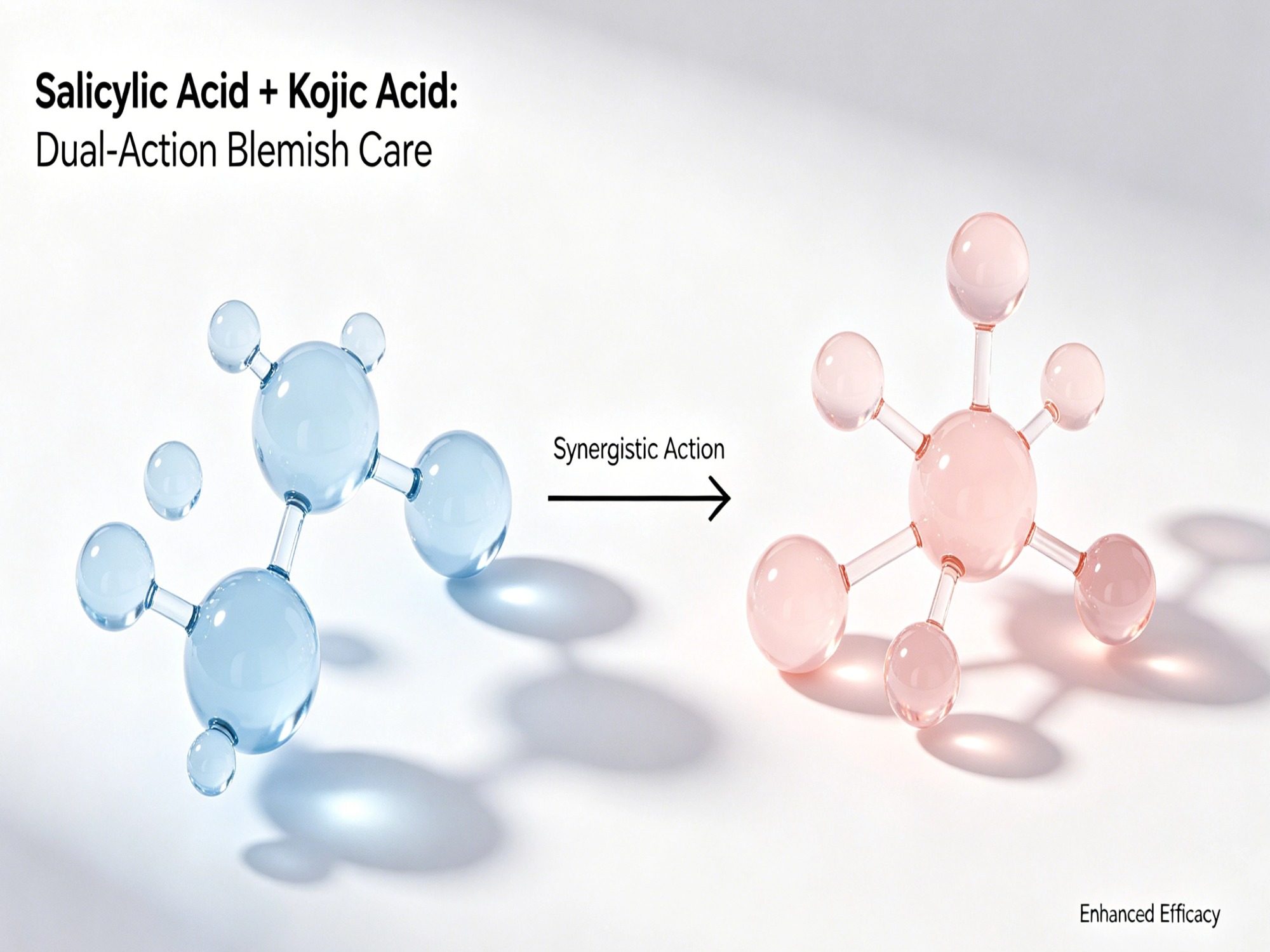 Ácido salicílico + ácido kójico: tratamento antiacne de dupla ação por uma fábrica OEM especializada em cuidados com a pele.